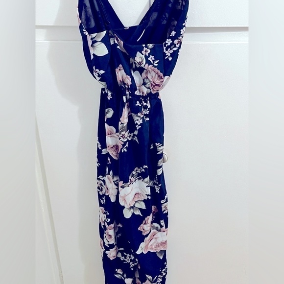 Floral Blue and Rose Jumpsuit - Women's Size Small - Flattering - Stretc… - Picture 3 of 5